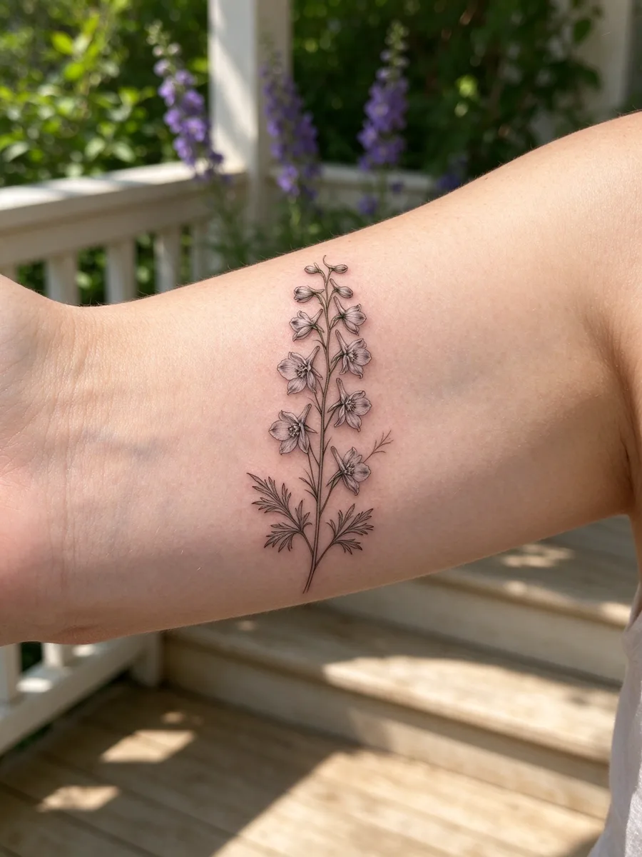 July birth flower tattoo design